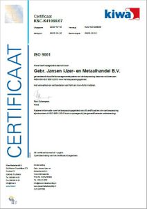 iso 9001 jansen metaalrecyling coevorden